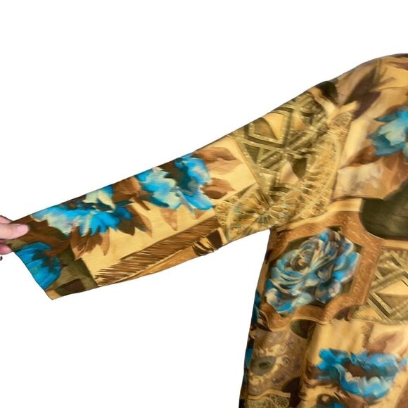 A.K.F. Vintage Womens Jacket Size Medium Rayon Scarf Art To Wear Open Front - Picture 9 of 14